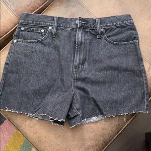 Madewell high waisted black denim shorts